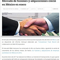 Mercado de fusiones y adquisiciones creci en Mxico en enero
